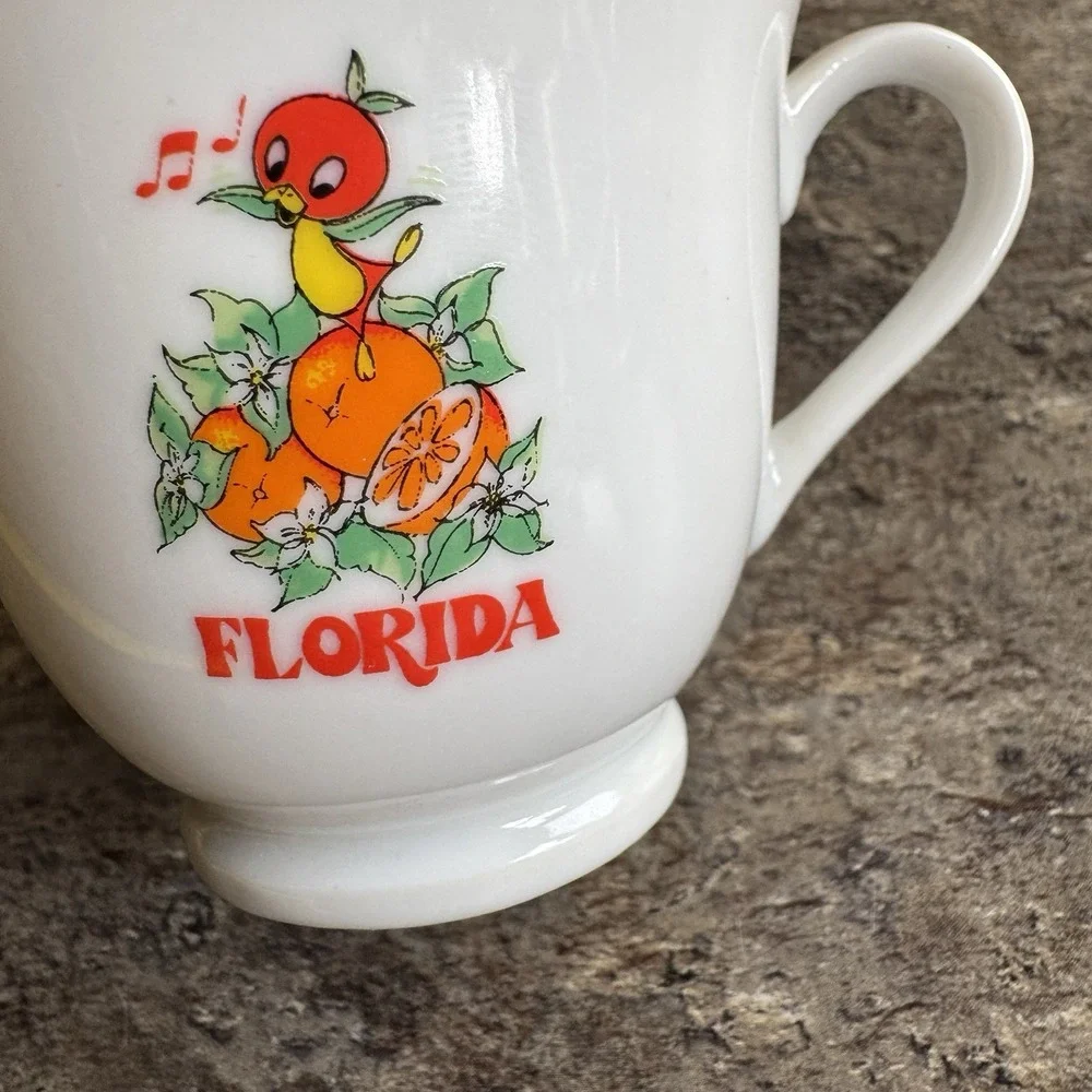 RARE Vintage Walt Disney Productions Orange Bird Florida Tea Cup  Japan 1970s‎